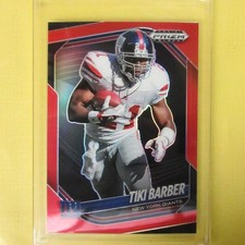 2025 Panini Prizm Black  Red Prizm Tiki Barber  /299 #104  Giants