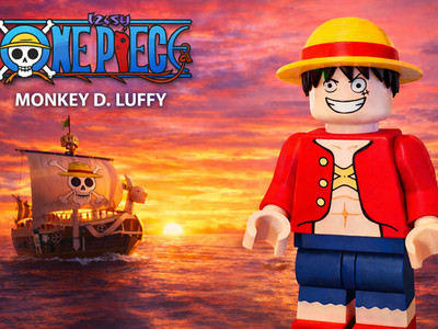 XXL Brick *Monkey D. Luffy* One Piece, Maßstab 5:1  Klemmbaustein, Figur