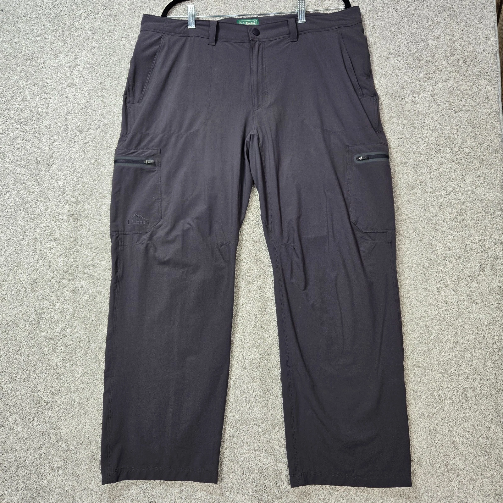 LL Bean cresta Pants Men 38x29 Grey Water Resistant UPF outdoor hiking cargo