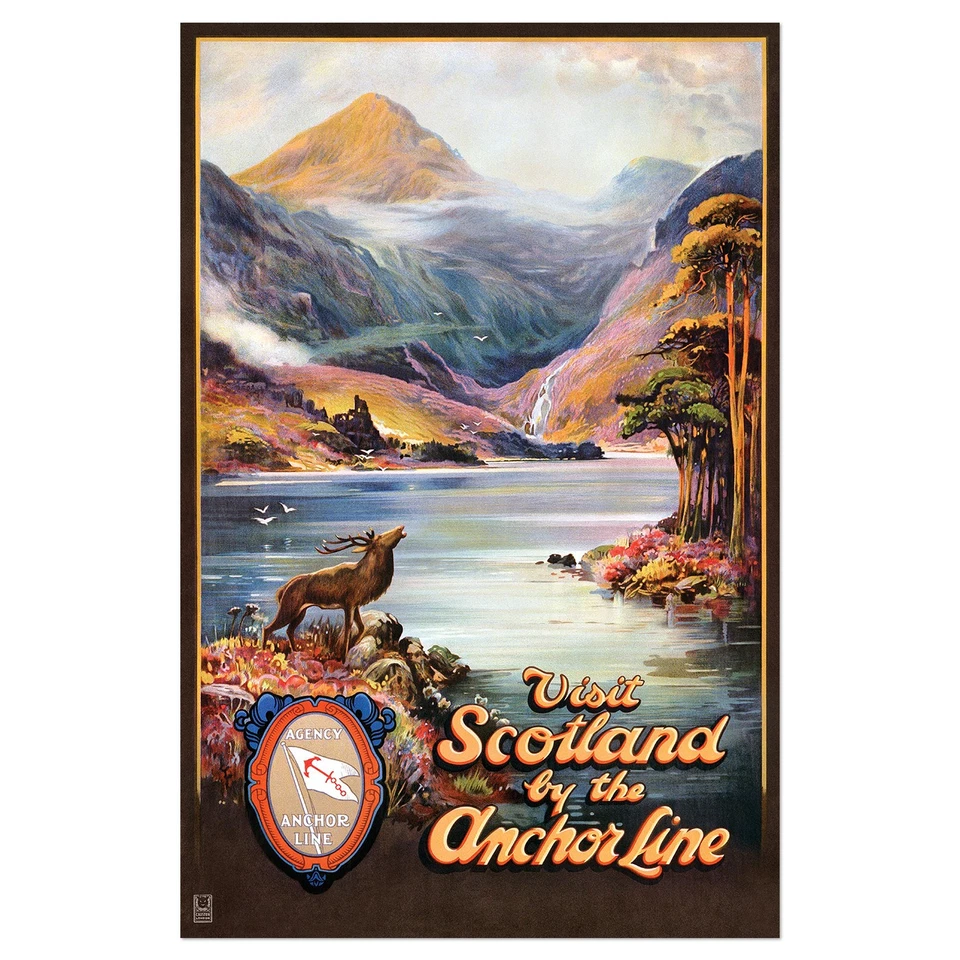 Poster Visit Scotland, 1921 | 22x33" Big size | Retro wall art, Nature scenery - Image 4 of 4