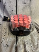 Conair Curls  Waves Compact Multi-Size Coral 20 Hot Hair Rollers 14 Clips GUC