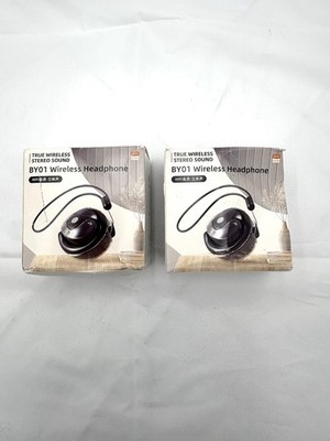 BY01 Wireless Open Ear Headphones Earbuds TWS Black Sphere Air Conduction, Qty 2