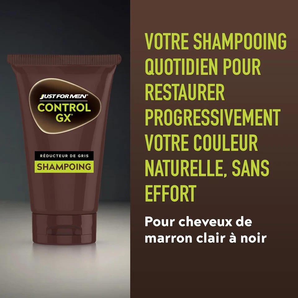 Just For Men Control GX Shampooing colorant homme pour cheveux, Réduit progressi - Photo 2/4