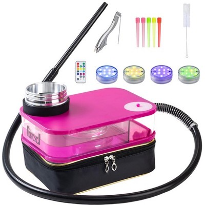 NBILIC Portable Hookah Set for Travel, Shisha Box Large, Pink