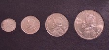 PANAMA - 1947 4pc silver set = 10c-1 Balboa in card - lightly toned AU-BU