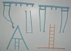 Marx 1950s-1960s Dollhouse Swing Set Parts