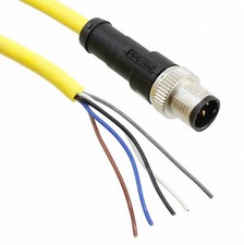 Phoenix Contact 1406158 M12 Cable 5-Pos Male Receptacle 5m 16.4' Yellow PVC