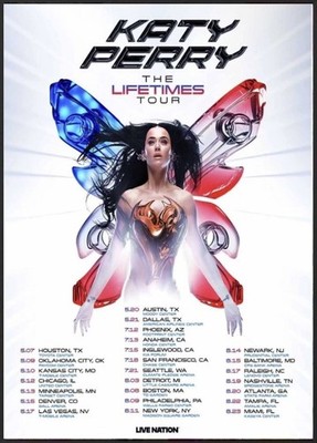 Katy Perry US 'Lifetimes Tour' Dates 2025 Poster