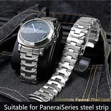  24mm For Panerai Luminor Marina Bracelet Stainless Steel Strap Men's Metal Band