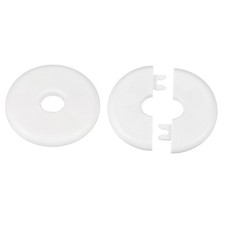 2pcs Wall Split Flange 16.5mm/0.6" Self-Adhesive Plumbing Cover Plates White 