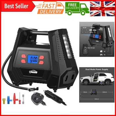 Hochleistungs 12V/240V Auto Reifenfüller Luftkompressor - Digitalanzeige,...
