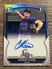 CONNOR STAINE 2023 Bowman CHROME 1ST ROOKIE REFRACTOR AUTOGRAPH #CPA-CSE /499