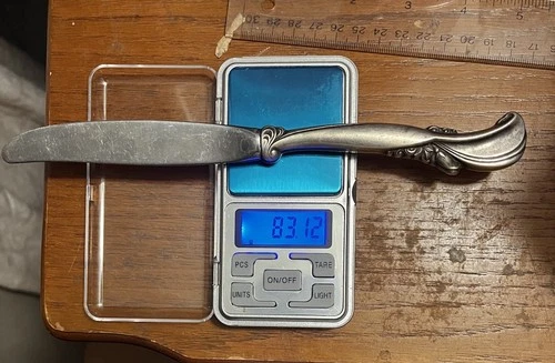 Wallace Sterling Silver Handel Butter Knife Stainless Steal Blade No Monogram 8”