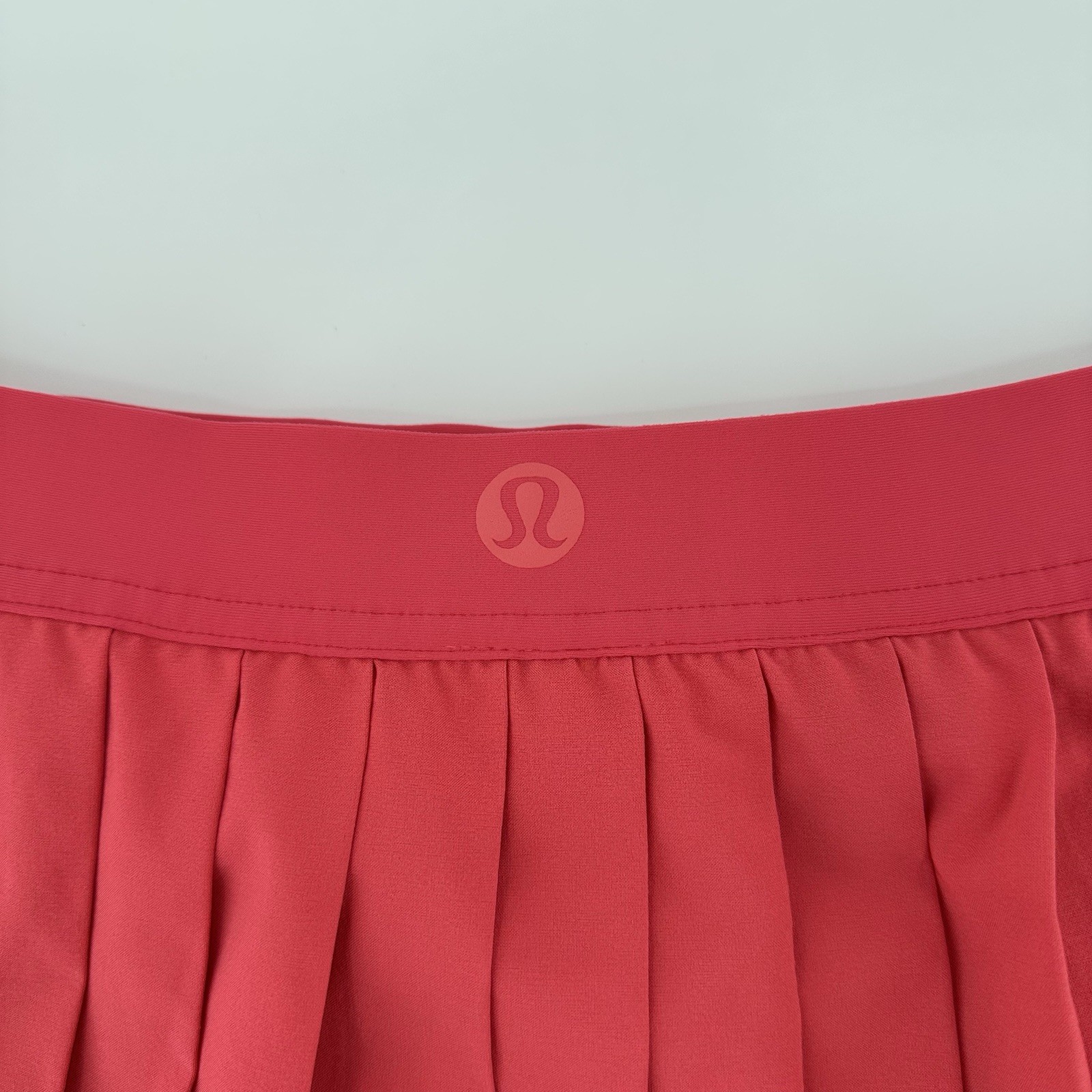 Lululemon Size 12 High-Rise Pleated Tennis Skirt Coral Pink Ruffles-image