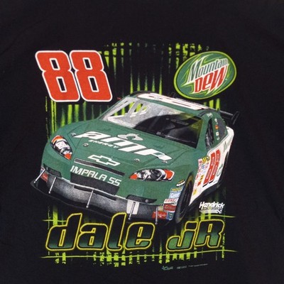 VTG Dale Earnhardt Jr Men's XL T-Shirt Black #88 Mountain Dew Amp NASCAR Racing
