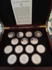 Complete Set Of 14 Morgan Silver Dollars Proofs With Carson City Mint Marks. UNC