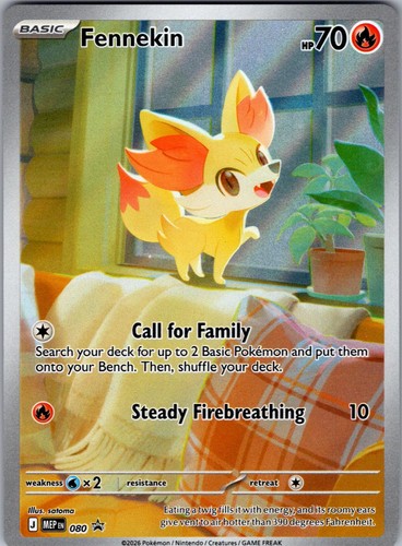 Fennekin 080 Holo Promo ME: Mega Evolution Promo Pokemon Near Mint
