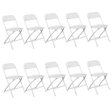 10pcs Injection Molding Classic Home Garden Plastic Folding Chair White