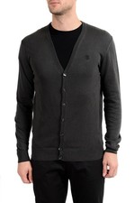 Roberto Cavalli Men's Cashmere Dark Gray Cardigan Sweater