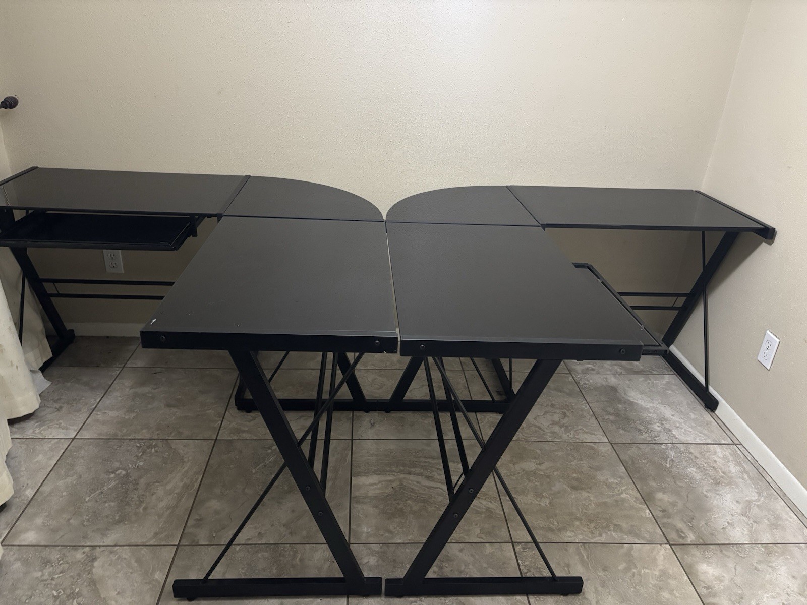 FOR SALE! 2 Walker Edison: L-Shaped Modern Glass Corner CPU 