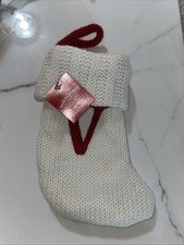 Knit Monogram LETTER V MINI 8" Christmas Stocking White Wondershop Home Decor