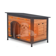 Insulated Outdoor Dog House with Openable Roof Floor Easy Cleaning Weatherproof