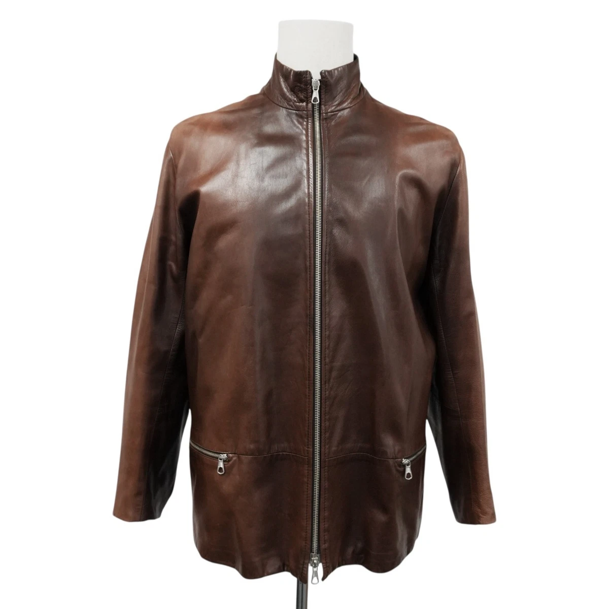 Giorgio Armani Leather Outer Shell Brown Coats, Jackets & Vests 