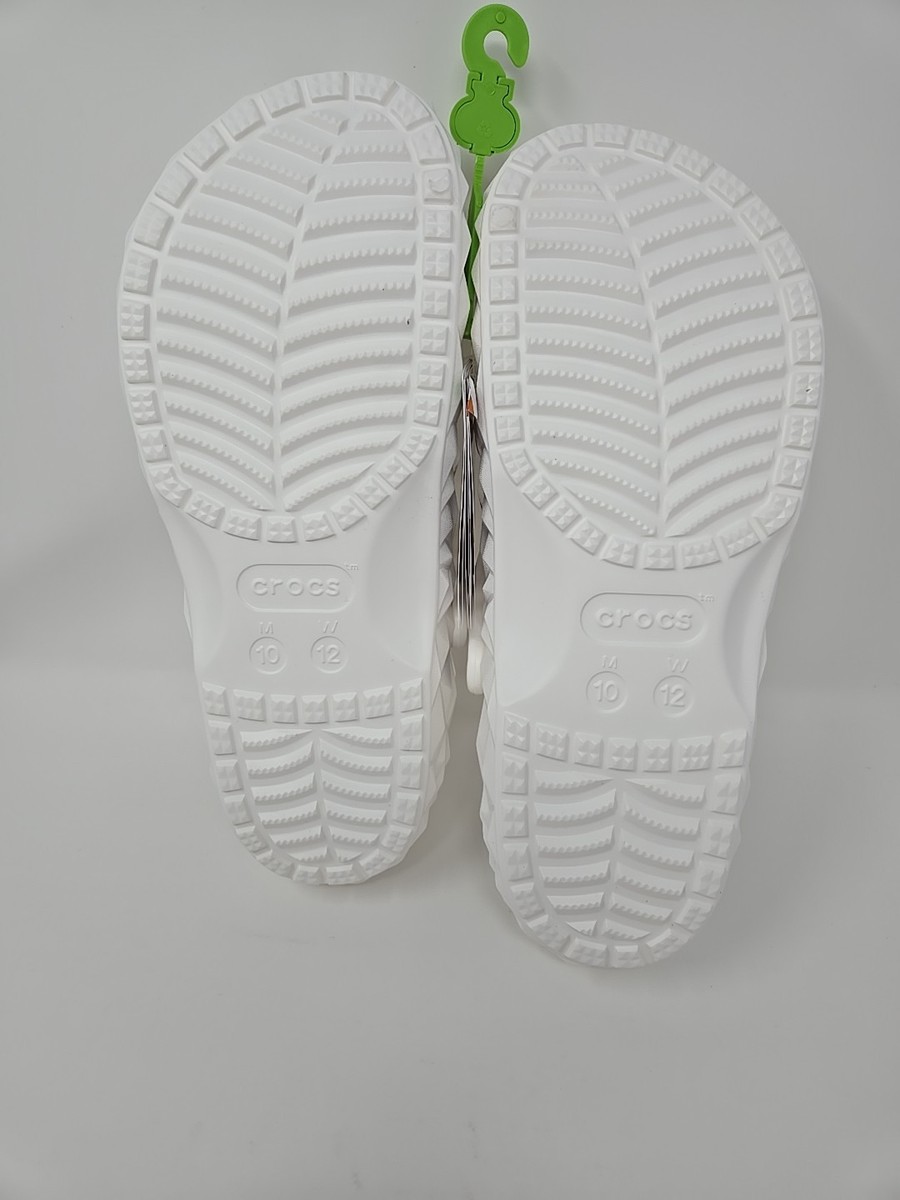 Crocs Classic Geometric Clog White Mens 10 Womens 12 Slip On Shoes 209610-100 Crocs Classic Geometric Clog Slip-On Waterproof Sandals  main image 4