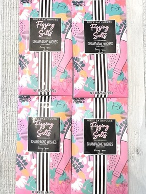 Bath Salt Onyx Bathhouse Fizzing Salts Set of 4 Champagne Wishes Honey Pear NEW