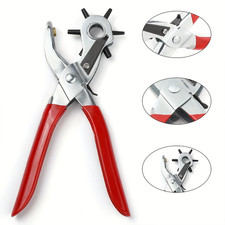 Heavy Duty Leather Hole Punch Pliers 6 Size Belt Strap Eyelet Tool Kit