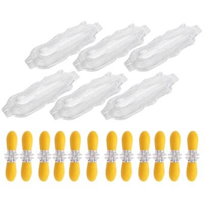 6 Stück Maisschalen + 12 Stück Maiskolbenhalter Kunststoff Maisschalen Service9575