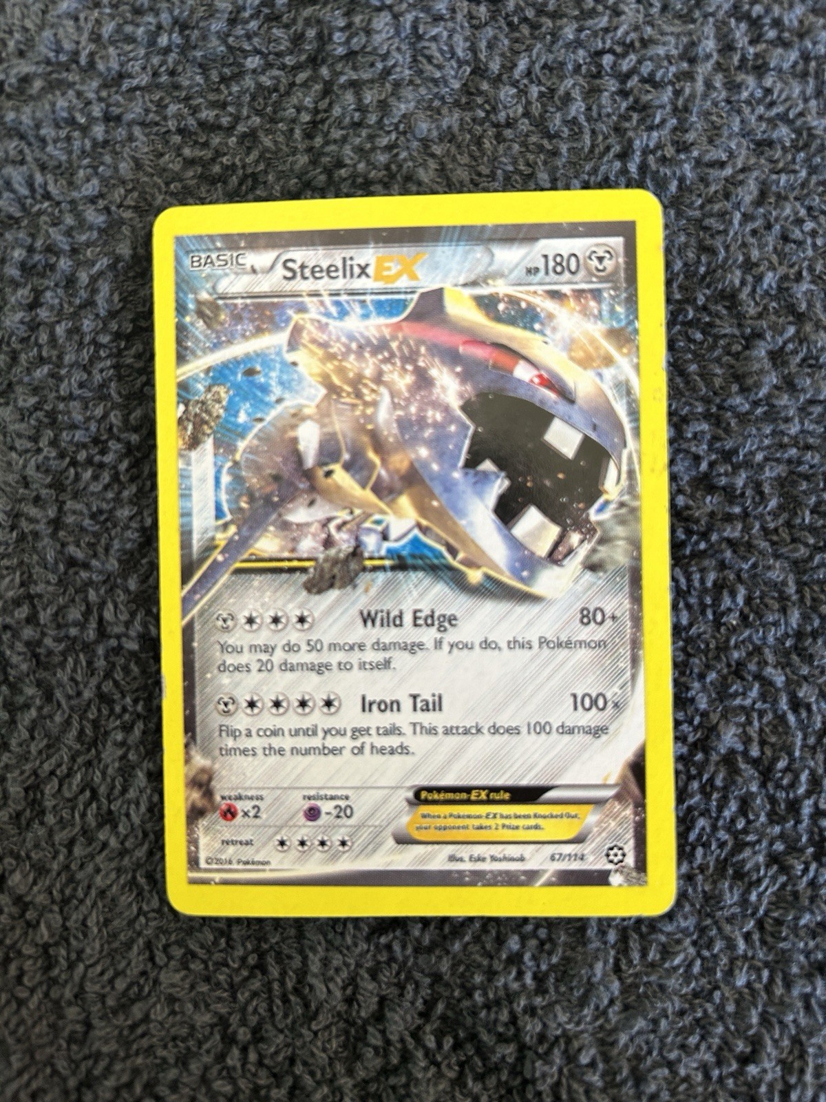 Pokémon TCG Steelix-EX Full Art Holo Card Steam Siege 108/114 Mint