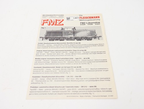 E1641 Fleischmann H0 Manual de instrucciones para locomotora diésel FMZ 64229... | Condition: Usado