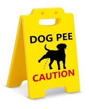 Funny Dog Pee Caution Sign Desk Decor Pet Owner Gag Gifts for Dog Lovers Lady E