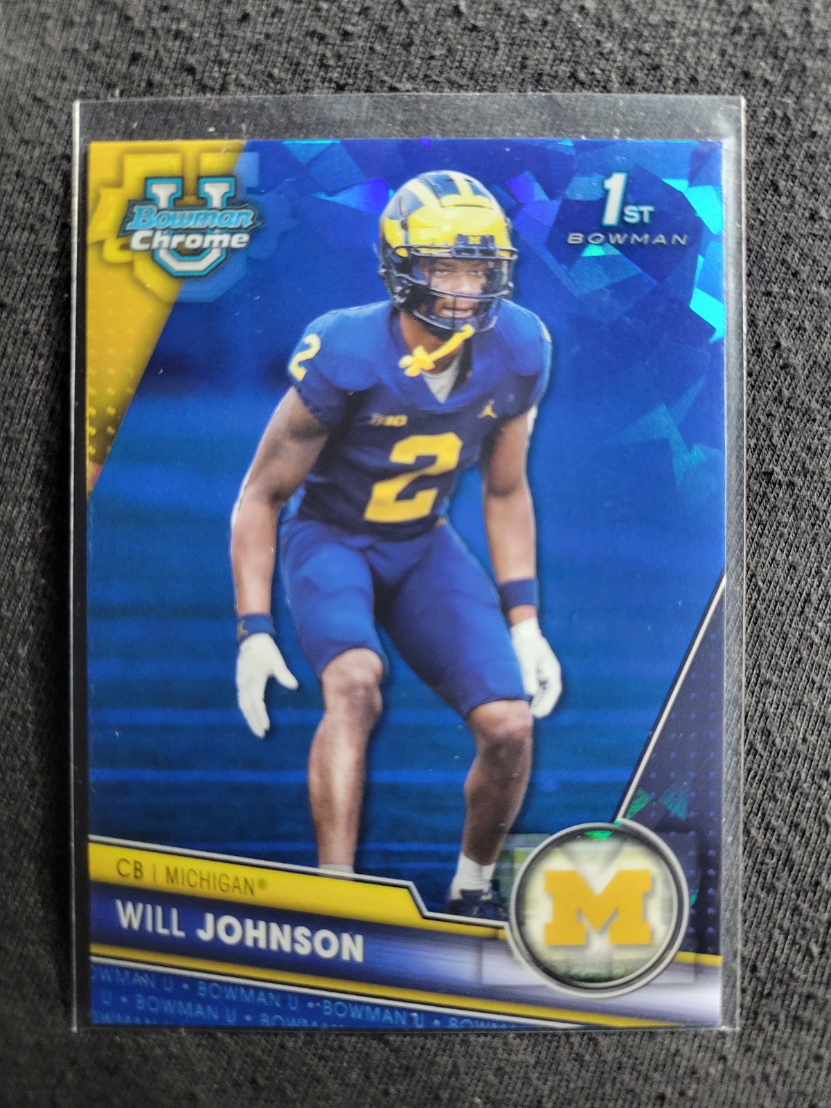 Will Johnson 2023 Bowman University Chrome Sapphire Edition #157 (RC) Wolverines