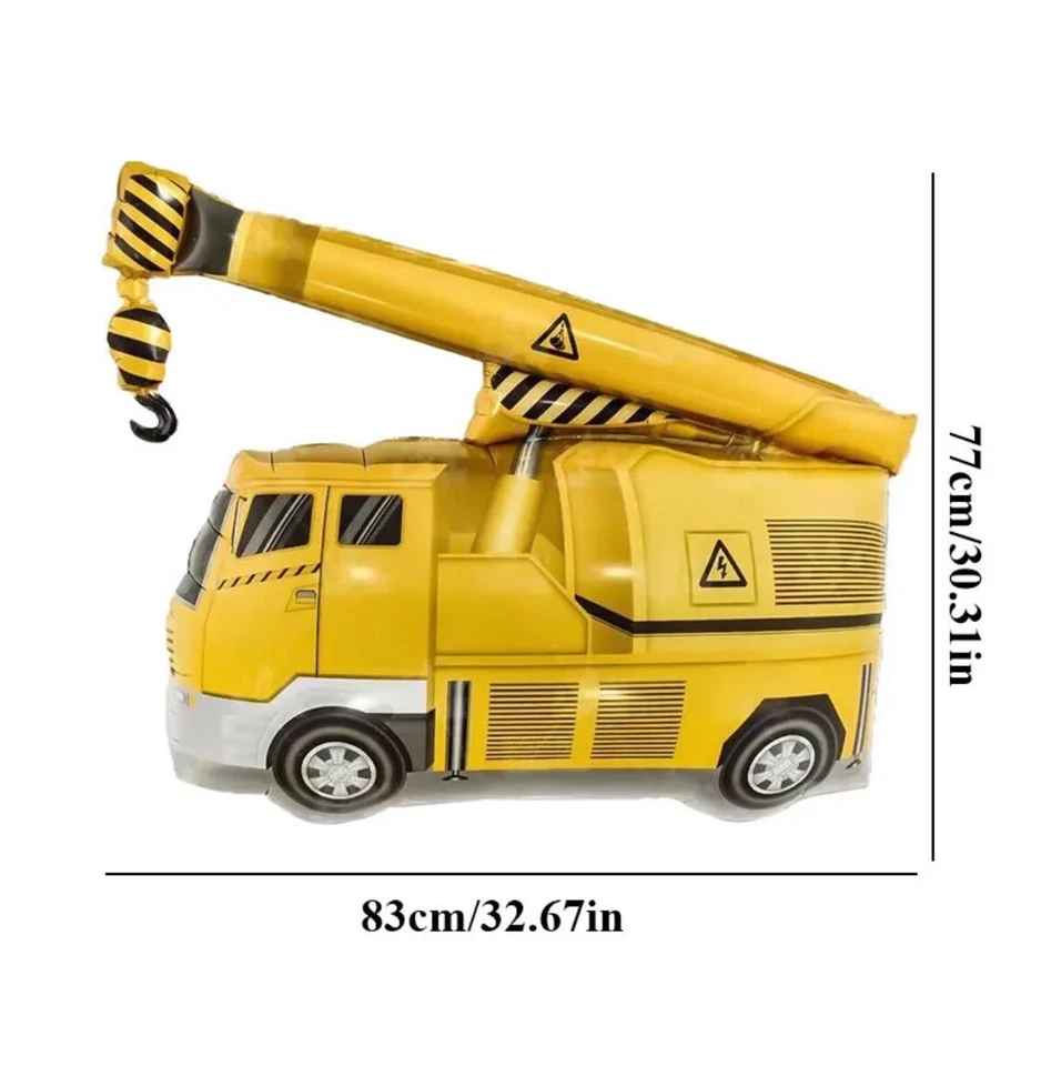 Juego de 4 piezas de globo excavador de vehículos de construcción niños decoraciones de fiesta de cumpleaños Foto 2 de 4