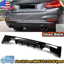 For 2014-2020 BMW 2 Series F22 Rear Diffuser Lip M Sport Performance Gloss Black