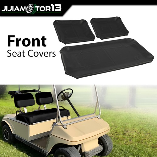 Fit For Pre-2000 DS Golf Cart 3pcs Black Club Car PU Leather Front Seat Covers - Picture 11 of 12