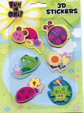 Frog  Flowers, 3D scrapbook stickers - Fun 4 One