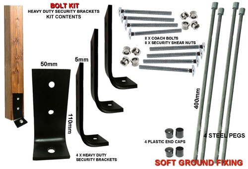 4er Pack Y Ankerschuppen Gartenbank Memorial Stuhl Sitz Bodenanker Befestigungen B/S - Bild 2 von 6