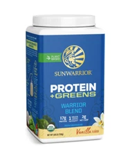Sunwarrior Warrior Blend Organic Protein + Greens Vanilla, Organic, Vegan