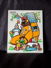 Vintage Playskool Old Woman in the Shoe Wood Puzzle 290-09 15 Pieces Made in USA
