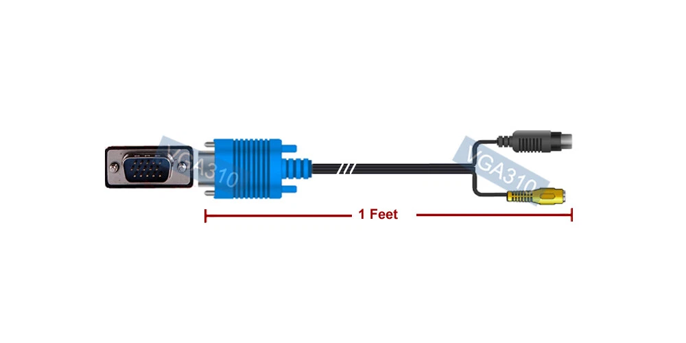D sub 15 pin VGA To Composite RCA S Video Cable eBay