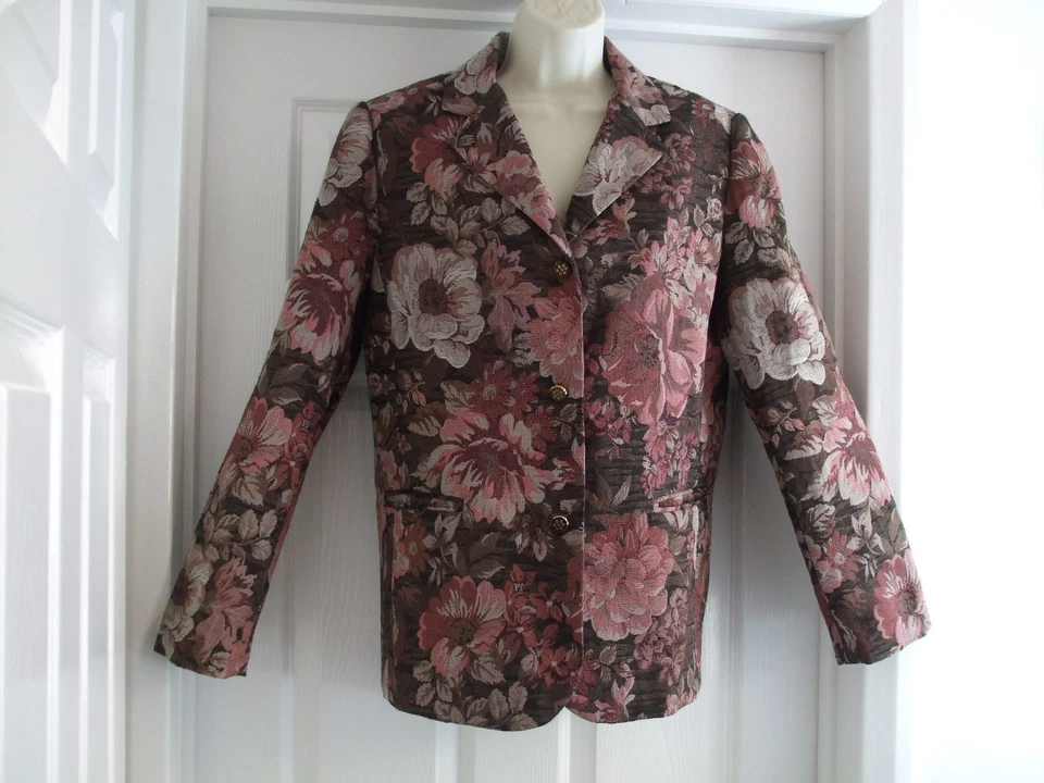 D. Womens Size 12 Jacket LADIES WORK SUMMER WINTER SMART FORMAL FLORAL CASUAL - Image 2 of 4