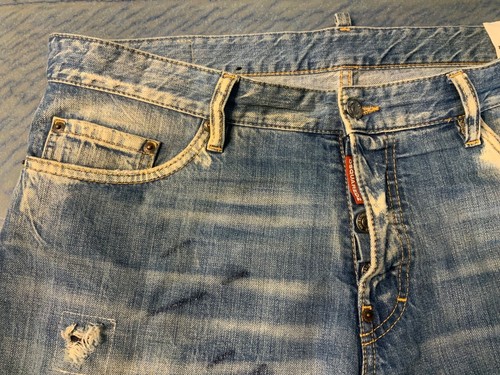 JEANS 100% AUTÉNTICOS DSQUARED2 PARA HOMBRE AZULES DESTRUIDOS TALLA 38, HECHOS EN ITALIA - Imagen 3 de 16
