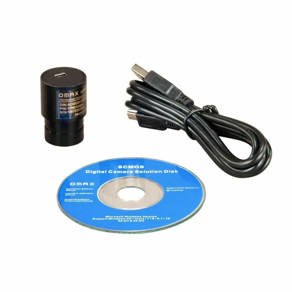 Светодиодный цифровой лабораторный тринокулярный составной микроскоп OMAX 40X-2500X с камерой 1,3 Мп - Изображение 2 из 4