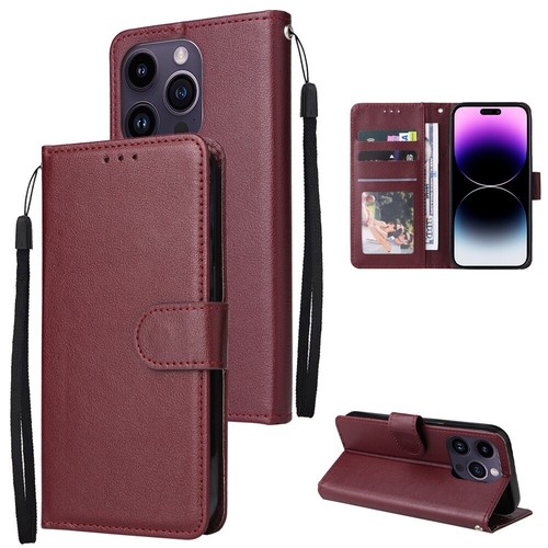 iPhone Wallet Case 14 13 12 Pink Black Brown - Photo 8 sur 11