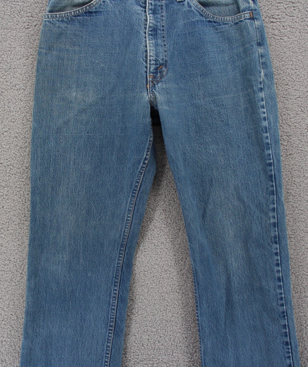 【80s】Levi's 519-0217 Vintage Levi 519 0217 Jeans Men 34 x 32 Blue Orange Tab