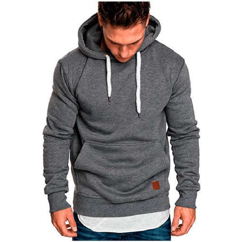 Men Hoodie Casual Hooded Solid Pocket Slim Fit Sweatshirts Pullover Sweater Tops - Picture 14 of 18