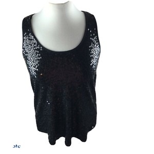 black sleeveless sequin top